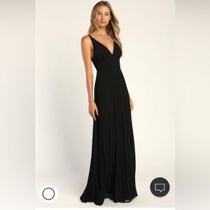 Lulus height of chic black pleated backless maxi dress